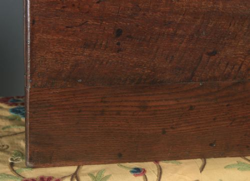 fig 5. Antique English 17th Century Charles II Solid Oak Bible Box Chest (Circa 1680)