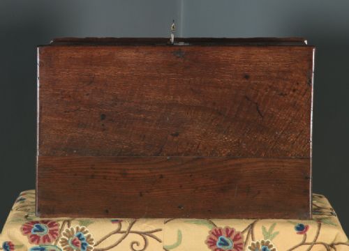 fig 6. Antique English 17th Century Charles II Solid Oak Bible Box Chest (Circa 1680)