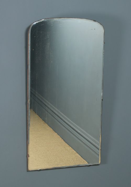 Antique English Art Deco Walnut Rectangular Shaped Portrait Hanging Wall Mirror (Circa 1930)