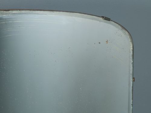 fig 3. Antique English Art Deco Walnut Rectangular Shaped Portrait Hanging Wall Mirror (Circa 1930)