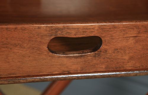 fig 3. Antique English Victorian 19th Century Mahogany Butlers Drinks Tray Table & Stand (Circa 1860)
