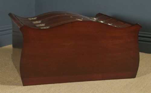 fig 2. Antique English Georgian Regency Mahogany Inlaid Serpentine Chest of Drawers (Circa 1810)