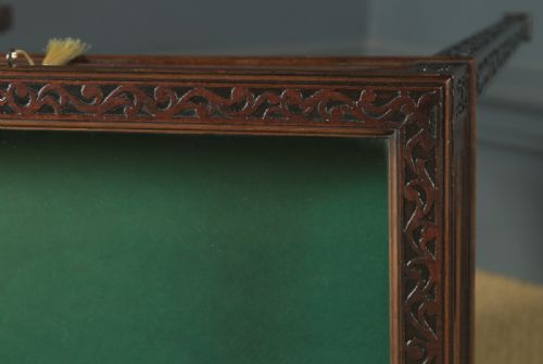 fig 5. Antique English Edwardian Chippendale Style Mahogany Glass Bijouterie Display Cabinet Table (Circa 1910)