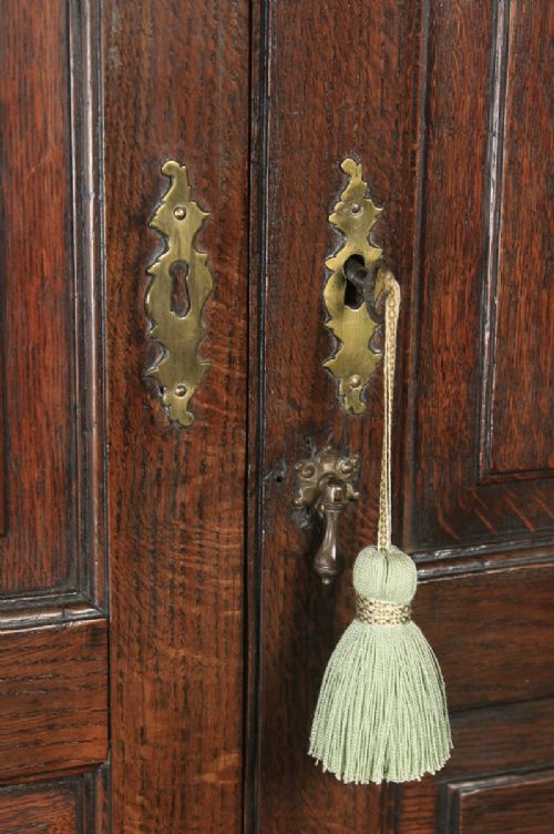 fig 3. Antique English Georgian Oak Floor Standing Double Corner Cupboard (Circa 1780)