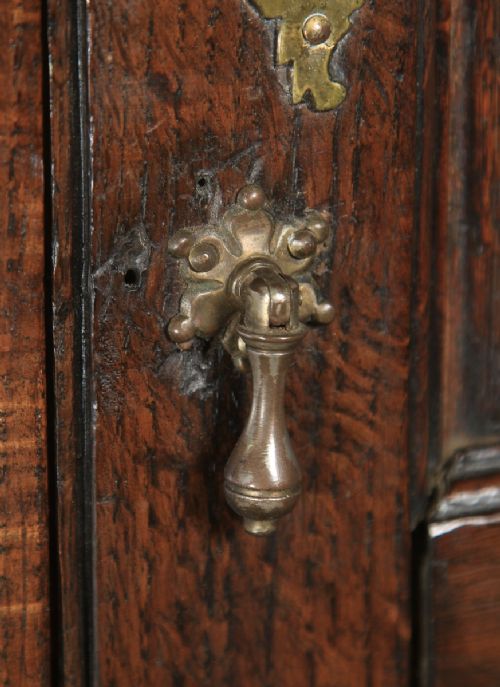 fig 5. Antique English Georgian Oak Floor Standing Double Corner Cupboard (Circa 1780)