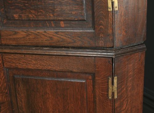 fig 6. Antique English Georgian Oak Floor Standing Double Corner Cupboard (Circa 1780)
