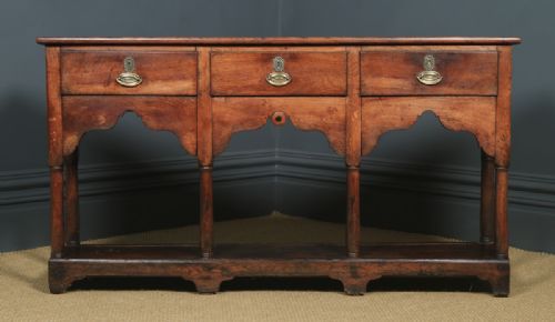 fig 2. Antique Welsh Georgian Oak Potboard Low Dresser Base Sideboard (Circa 1810)