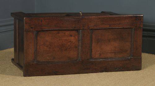 fig 3. Antique English 18th Century Georgian Oak Joined & Panelled Coffer Chest Blanket Box Trunk (Circa 1720)
