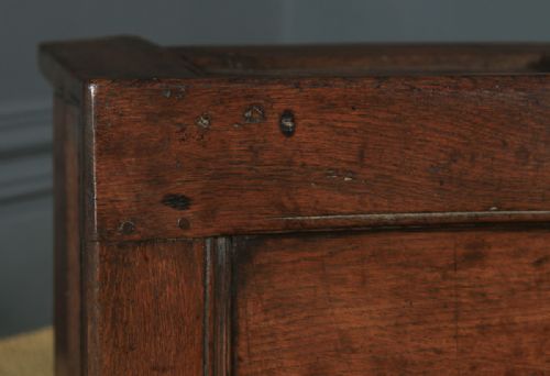 fig 4. Antique English 18th Century Georgian Oak Joined & Panelled Coffer Chest Blanket Box Trunk (Circa 1720)