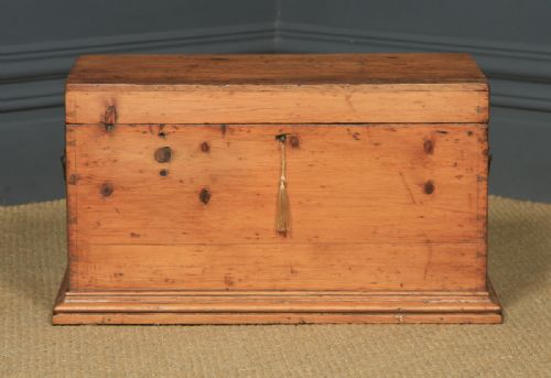 fig 2. Small Antique English Victorian Pine Trunk Chest (Circa 1880)