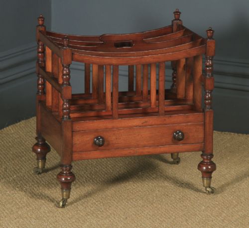 fig 1. Small Antique English Georgian Regency Mahogany Canterbury Magazine Rack Tidy (Circa 1830)