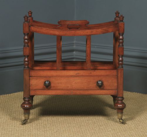 fig 2. Small Antique English Georgian Regency Mahogany Canterbury Magazine Rack Tidy (Circa 1830)