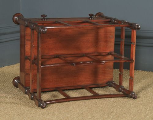 fig 4. Small Antique English Georgian Regency Mahogany Canterbury Magazine Rack Tidy (Circa 1830)