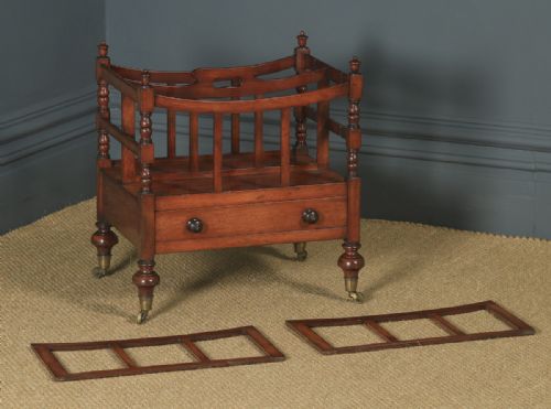 fig 5. Small Antique English Georgian Regency Mahogany Canterbury Magazine Rack Tidy (Circa 1830)