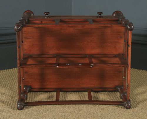 fig 6. Small Antique English Georgian Regency Mahogany Canterbury Magazine Rack Tidy (Circa 1830)