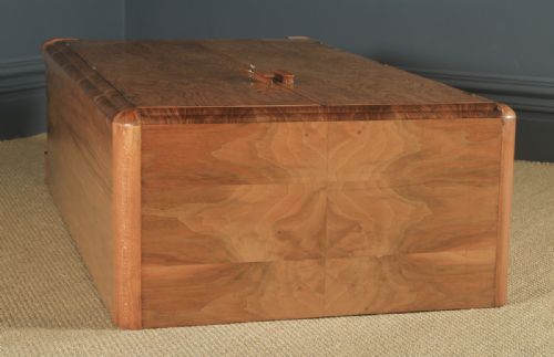 fig 1. Antique English Art Deco Figured Walnut Two Door Wardrobe (Circa 1930)