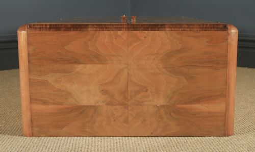 fig 3. Antique English Art Deco Figured Walnut Two Door Wardrobe (Circa 1930)