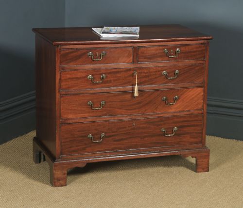 Small Antique English Georgian Flame Mahogany Bachelors Chest of Drawers (Circa 1760)