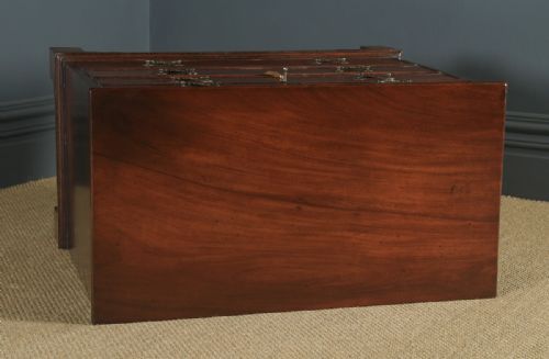 fig 3. Small Antique English Georgian Flame Mahogany Bachelors Chest of Drawers (Circa 1760)