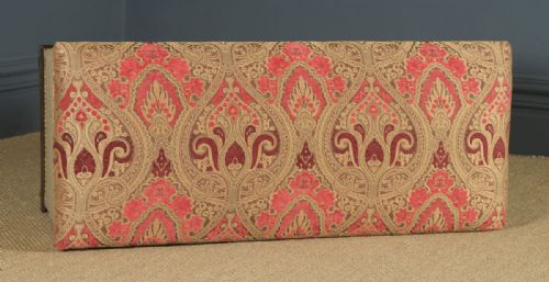 fig 2. Antique English Victorian Mahogany Upholstered Ottoman (Circa 1880)