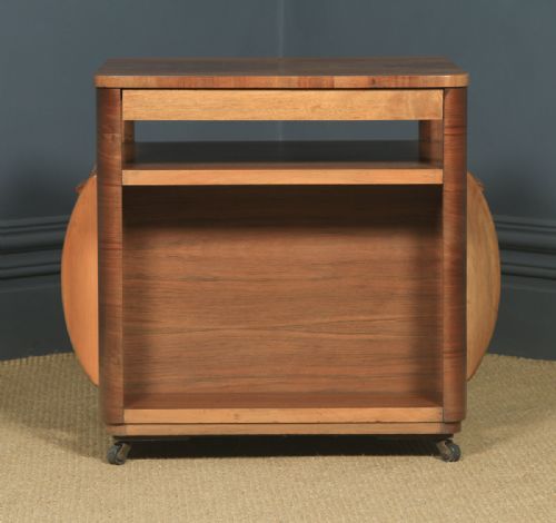 fig 2. Antique English Art Deco Figured Walnut Drinks Table by Incorporall (Circa 1930 – 1940)