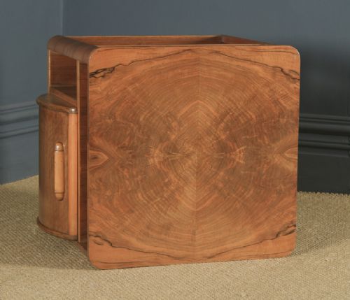 fig 3. Antique English Art Deco Figured Walnut Drinks Table by Incorporall (Circa 1930 – 1940)