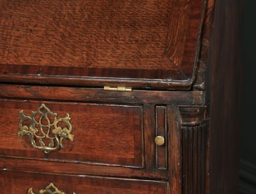fig 3. Antique English 18th Century Georgian Oak Office Bureau Desk (Circa 1780)