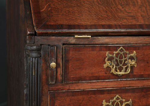 fig 4. Antique English 18th Century Georgian Oak Office Bureau Desk (Circa 1780)