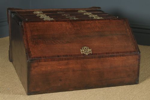 fig 2. Antique English 18th Century Georgian Oak Office Bureau Desk (Circa 1780)