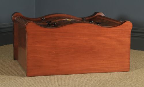 fig 3. Antique English Victorian Flame Mahogany Serpentine Chest of Drawers (Circa 1860)