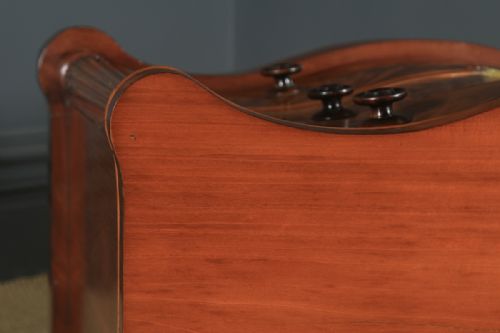 fig 4. Antique English Victorian Flame Mahogany Serpentine Chest of Drawers (Circa 1860)