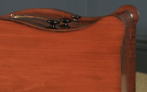 fig 6. Antique English Victorian Flame Mahogany Serpentine Chest of Drawers (Circa 1860)