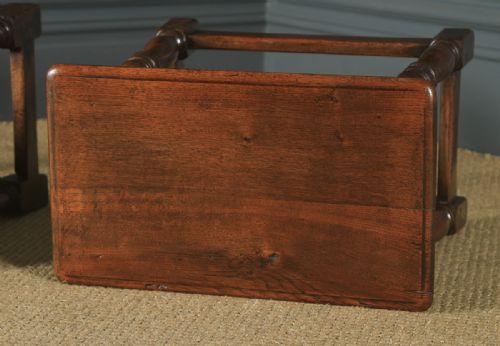 fig 7. Antique English Pair of 17th Century Style Solid Oak Joint Stools (Circa 1920)