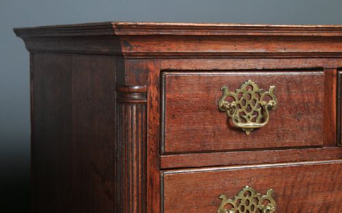 fig 2. Antique English Georgian Oak Chest on Chest of Drawers Secretaire Writing Desk (Circa 1780)