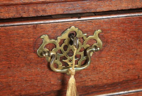 fig 3. Antique English Georgian Oak Chest on Chest of Drawers Secretaire Writing Desk (Circa 1780)
