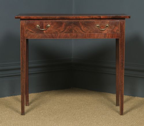 fig 2. Antique English Georgian Flame Mahogany Occasional Side Hall Writing Table (Circa 1780)