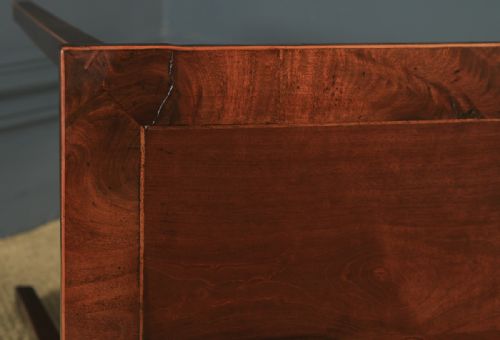 fig 4. Antique English Georgian Flame Mahogany Occasional Side Hall Writing Table (Circa 1780)