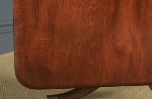 fig 5. Antique English Georgian Regency Figured Mahogany Tilt Top Breakfast Pedestal Dining Table (Circa 1820)