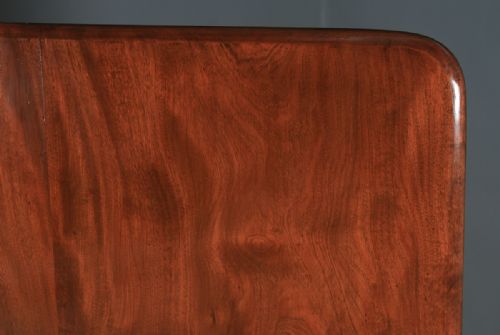 fig 7. Antique English Georgian Regency Figured Mahogany Tilt Top Breakfast Pedestal Dining Table (Circa 1820)