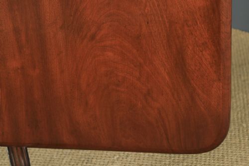 fig 8. Antique English Georgian Regency Figured Mahogany Tilt Top Breakfast Pedestal Dining Table (Circa 1820)