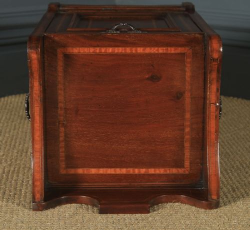 fig 6. Antique English Edwardian Inlaid Mahogany Purdonium Coal Scuttle Bin (Circa 1910)
