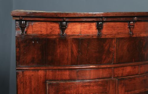 fig 2. Antique English Georgian Flame Mahogany Floor Standing Bow Front Corner Cupboard on Stand (Circa 1820)