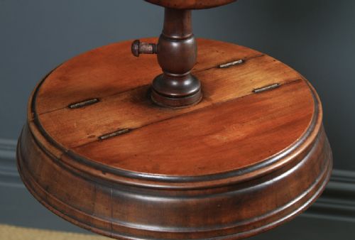 fig 4. Antique English Victorian Mahogany Adjustable Barbers Shaving Stand & Vanity Mirror (Circa 1860)