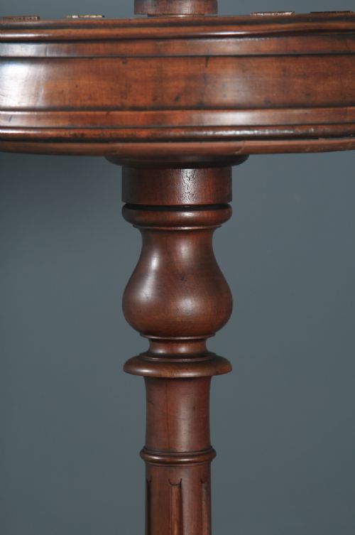 fig 6. Antique English Victorian Mahogany Adjustable Barbers Shaving Stand & Vanity Mirror (Circa 1860)