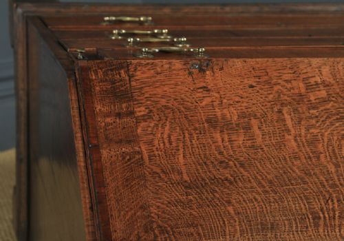fig 2. Antique English 18th Century Georgian Oak & Mahogany Office Bureau (Circa 1780)
