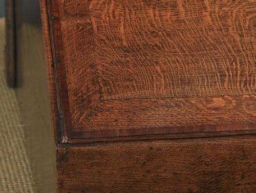 fig 4. Antique English 18th Century Georgian Oak & Mahogany Office Bureau (Circa 1780)