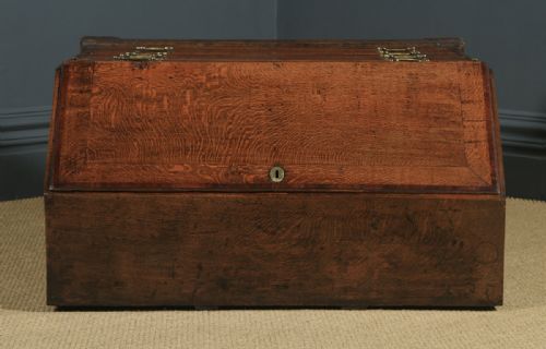 fig 5. Antique English 18th Century Georgian Oak & Mahogany Office Bureau (Circa 1780)