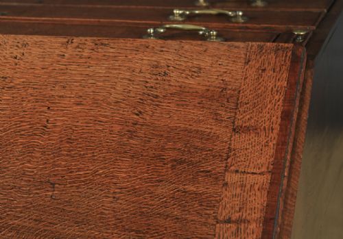 fig 6. Antique English 18th Century Georgian Oak & Mahogany Office Bureau (Circa 1780)