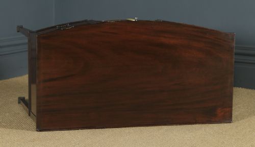 fig 3. Antique English Edwardian Georgian Style Flame Mahogany Bow Front Ladies Writing Table (Circa 1910)