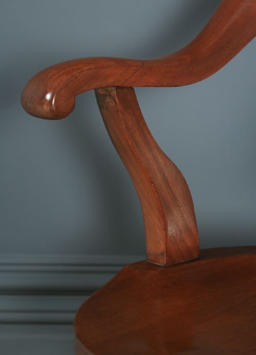 fig 7. Antique English Victorian Mahogany Revolving Office Desk Arm Chair (Circa 1870)